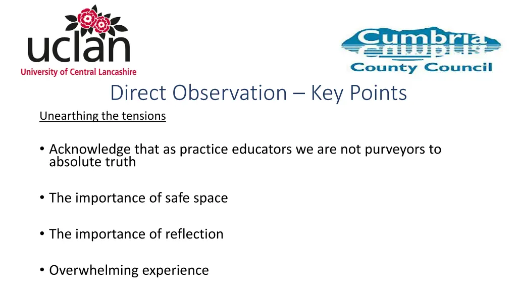 direct observation key points unearthing