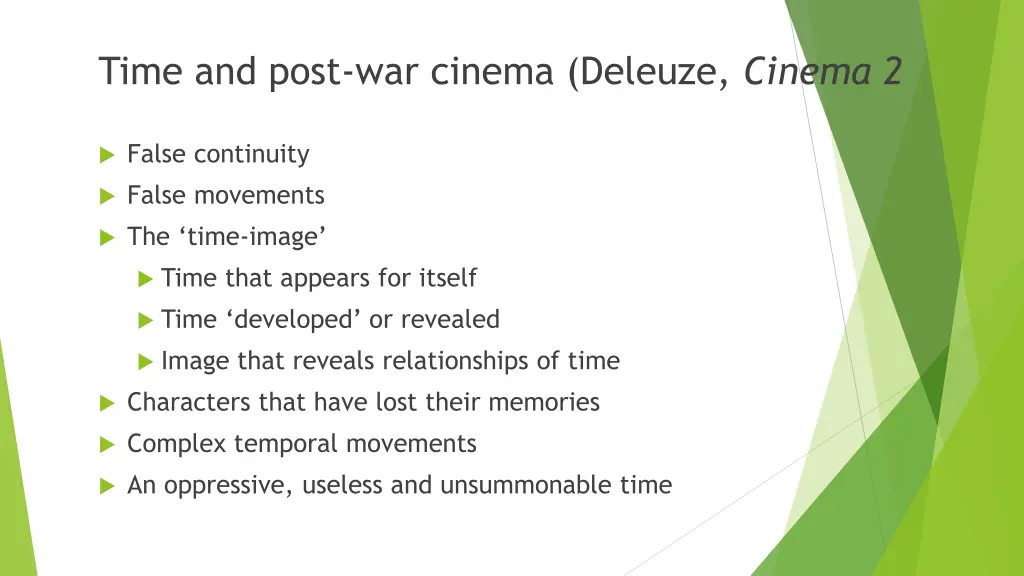 time and post war cinema deleuze cinema 2