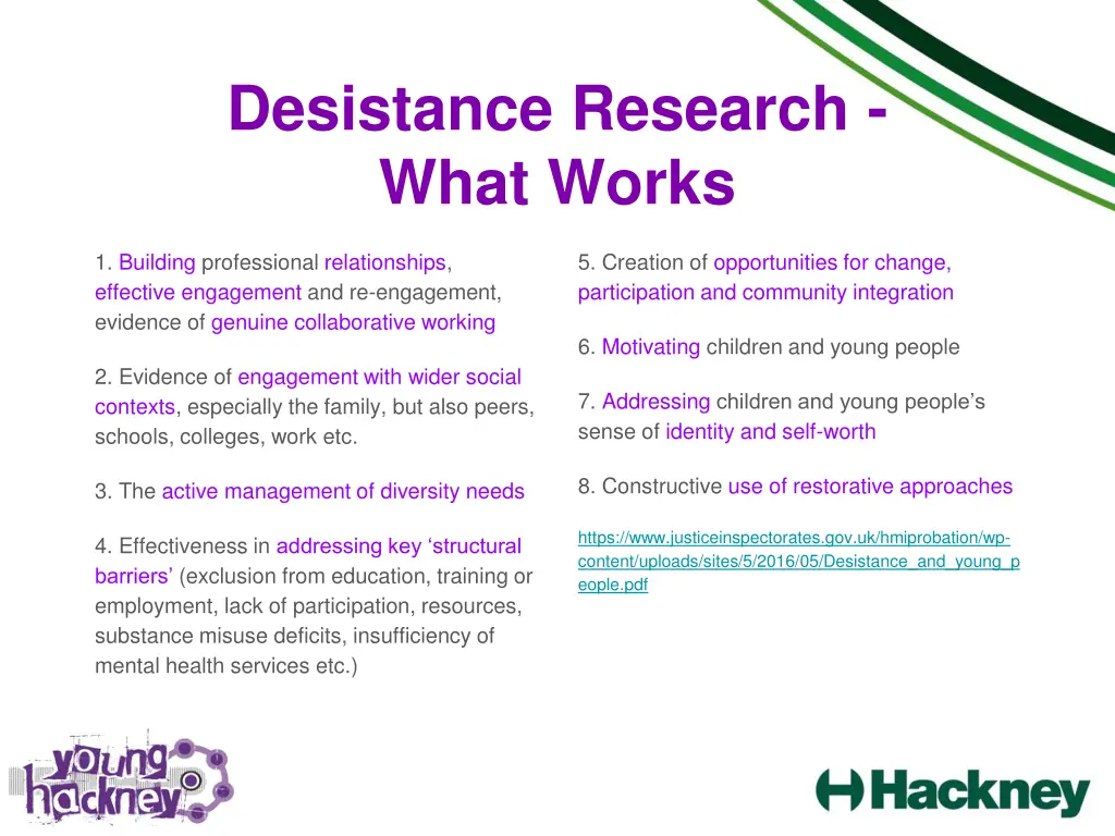 desistance research what works