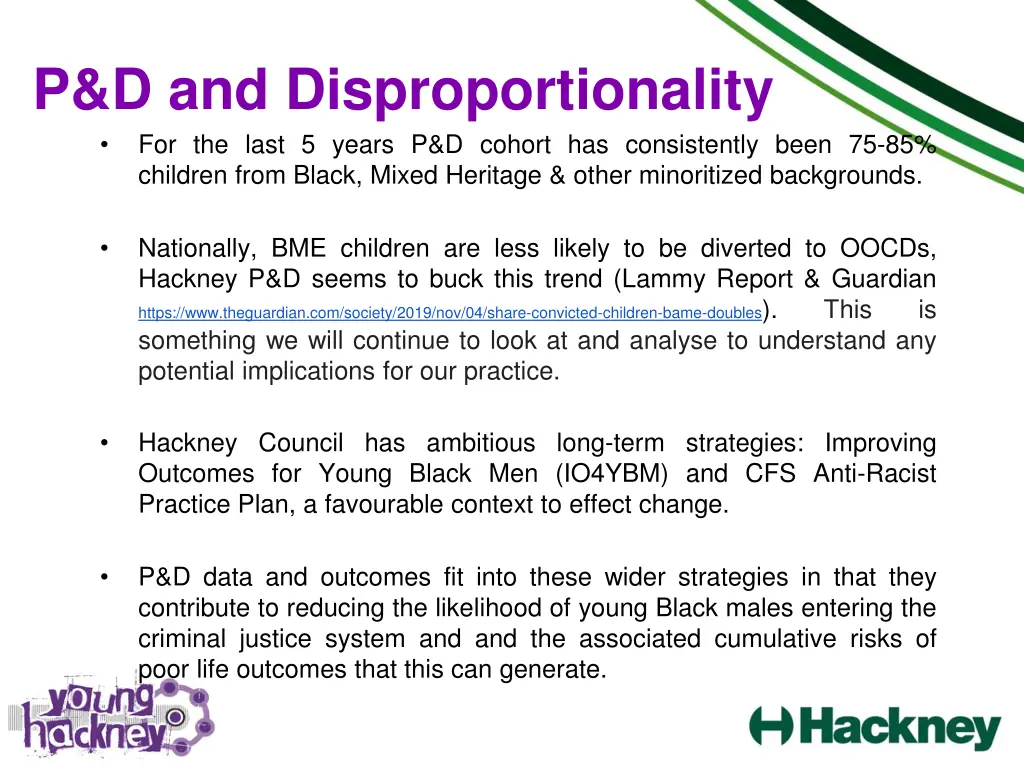 p d and disproportionality for the last 5 years