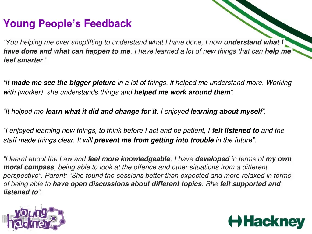 young people s feedback 1