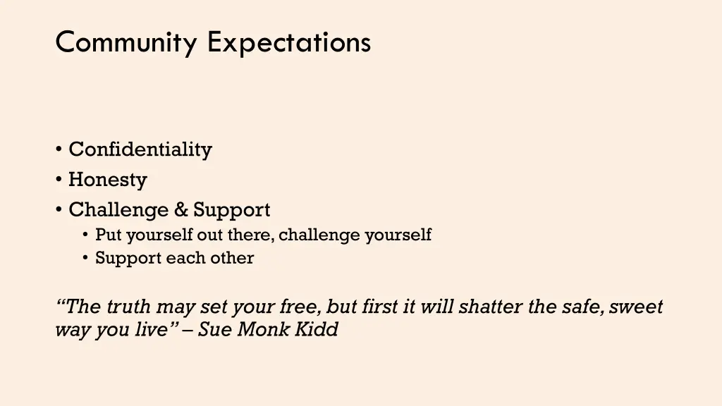 community expectations