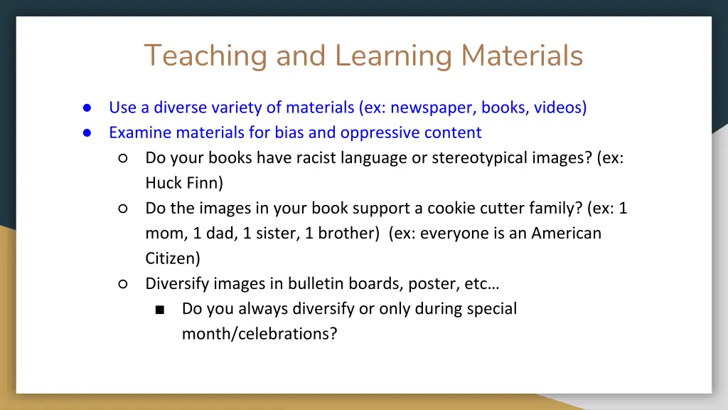 teaching and learning materials