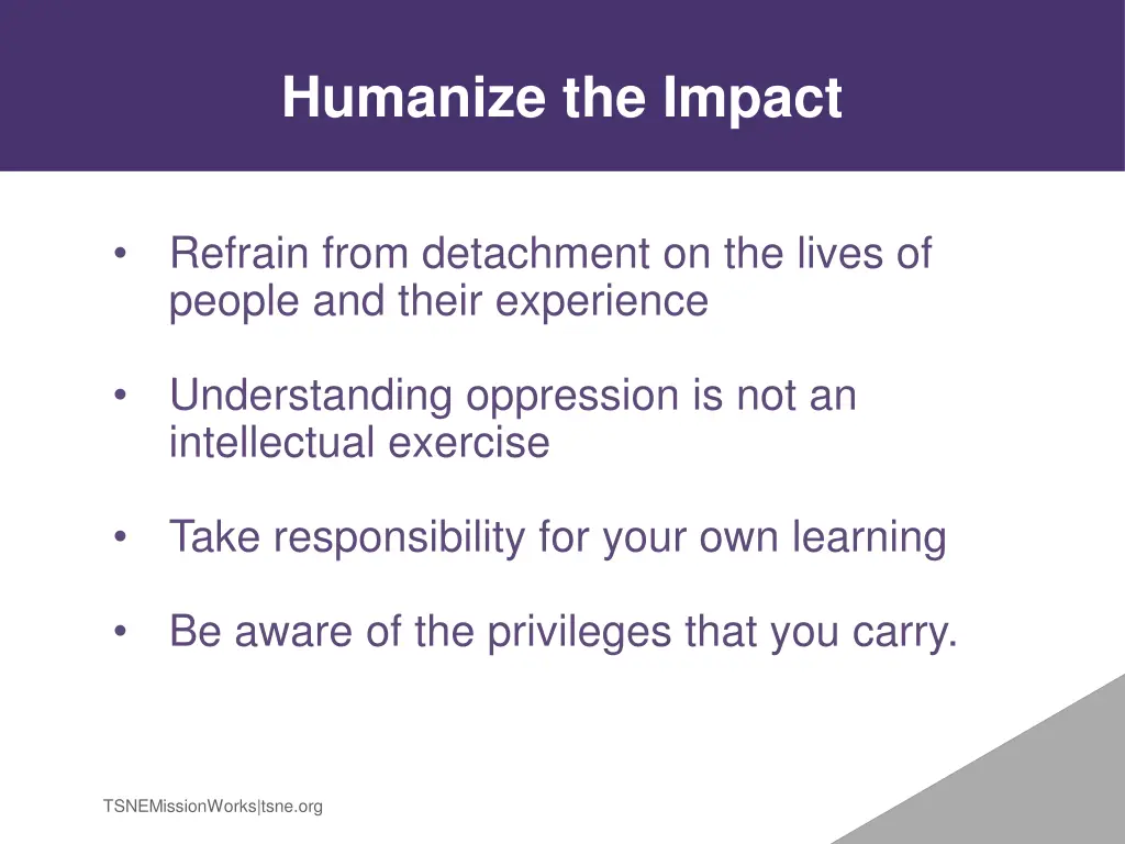 humanize the impact