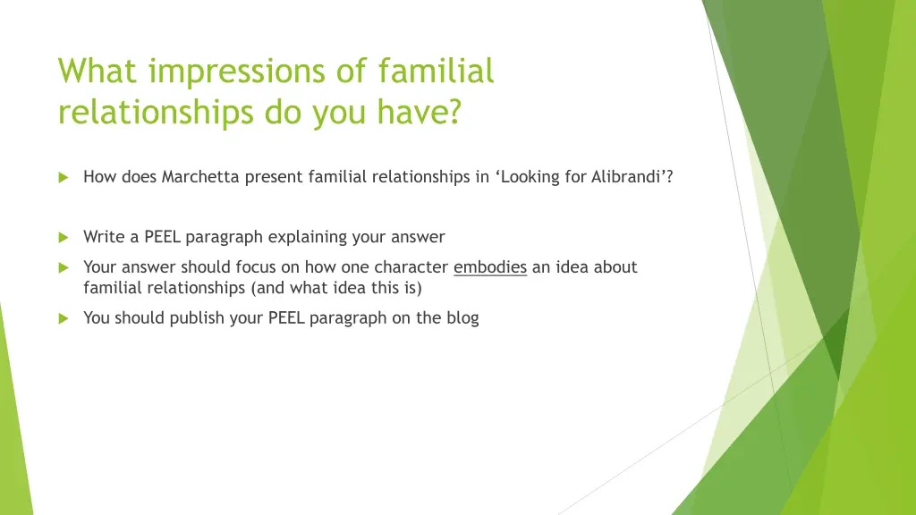 what impressions of familial relationships