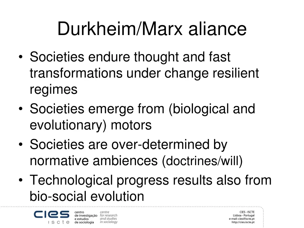 durkheim marx aliance