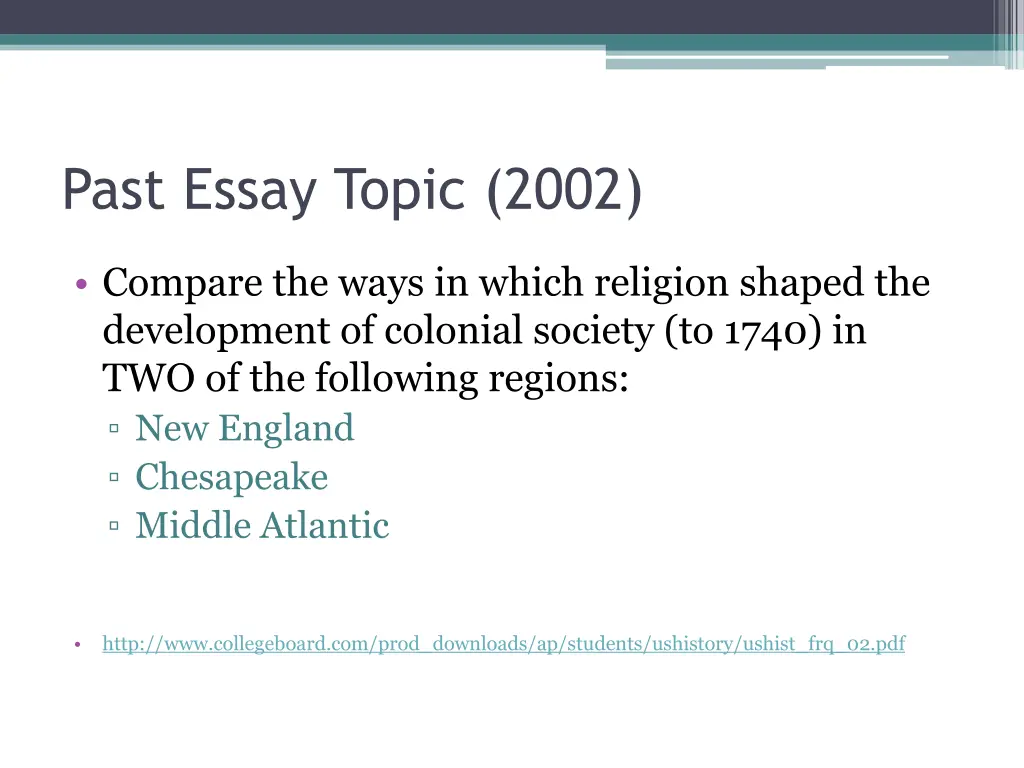 past essay topic 2002