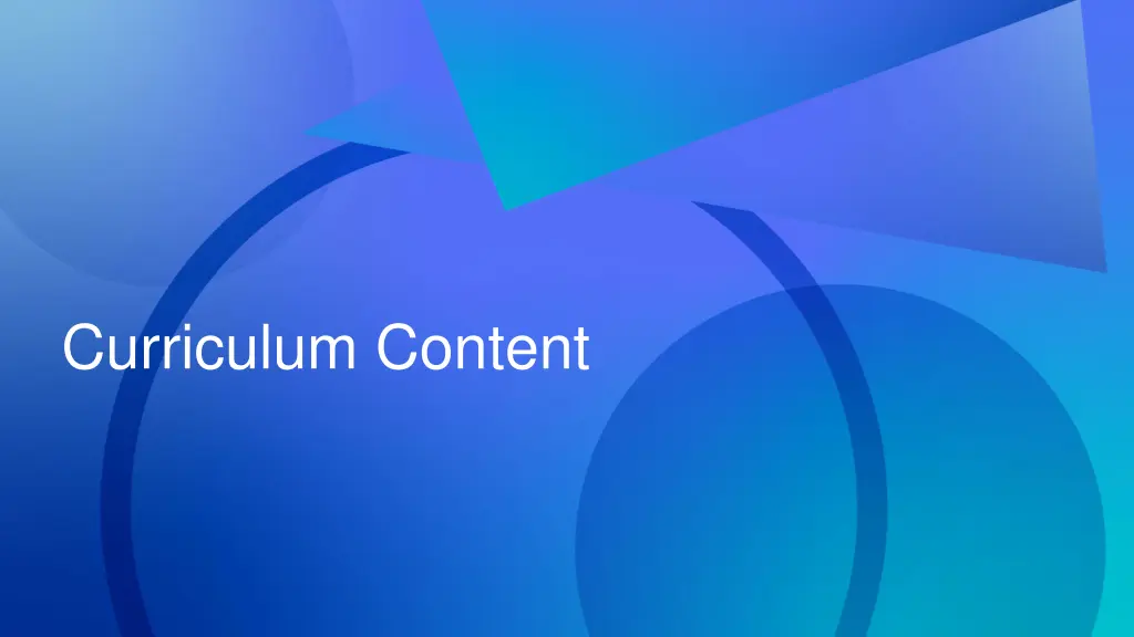 curriculum content