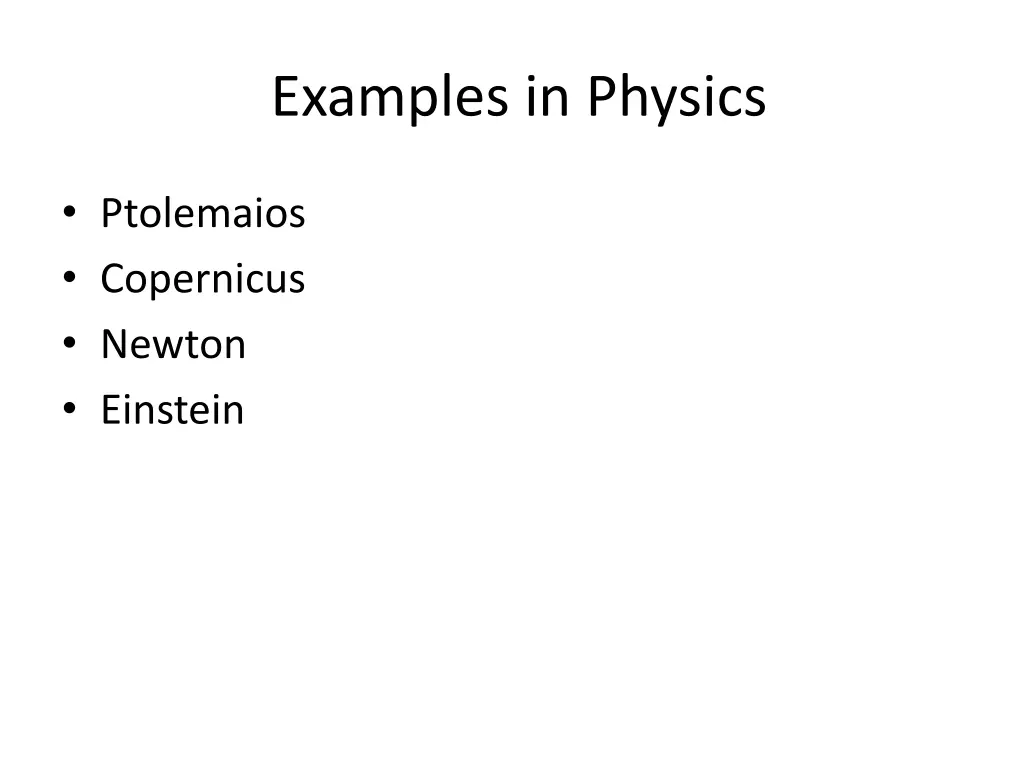 examples in physics