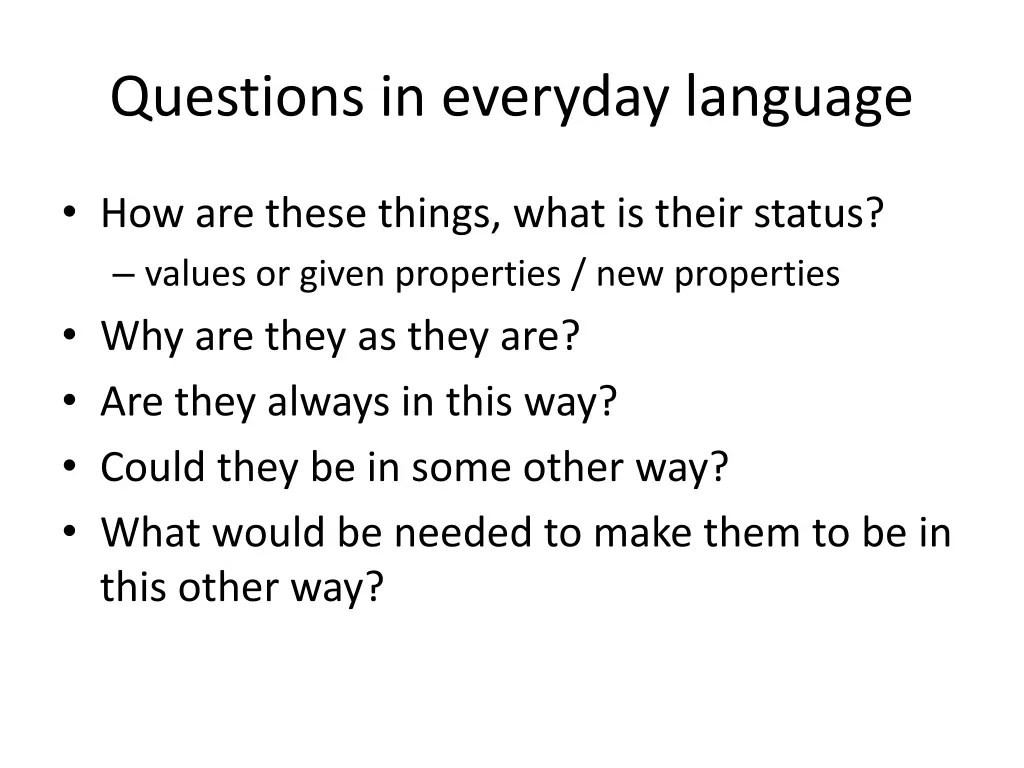 questions in everyday language