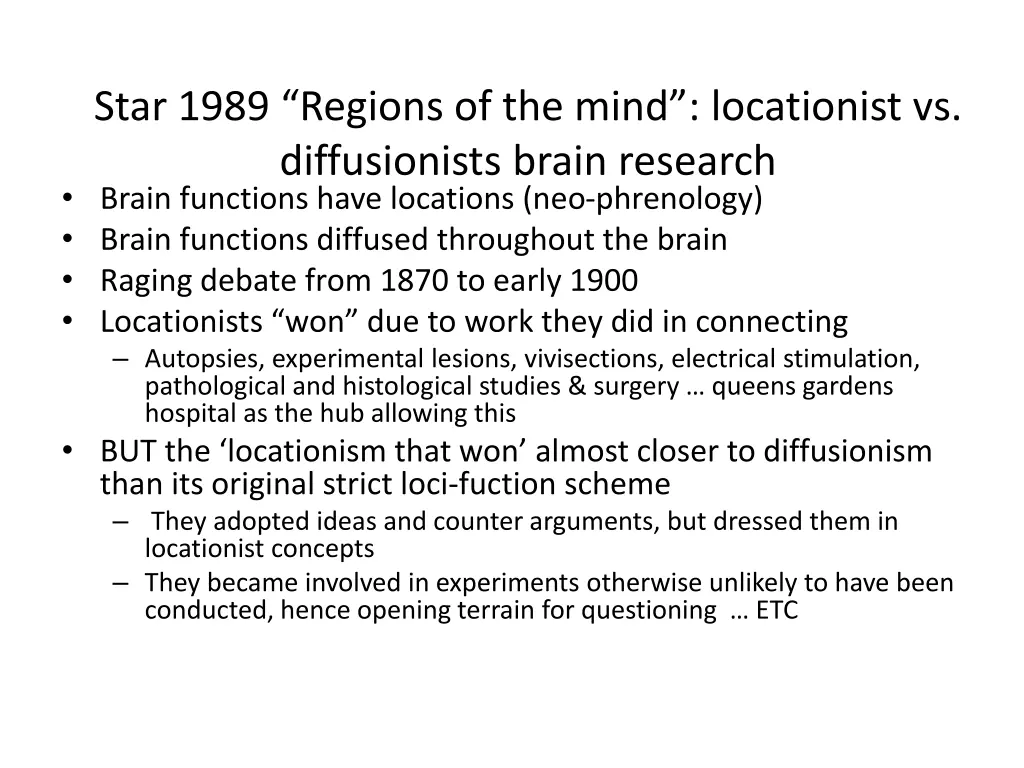 star 1989 regions of the mind locationist