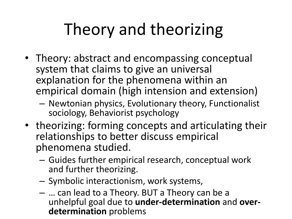 theory and theorizing