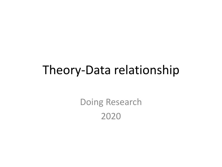 theory data relationship