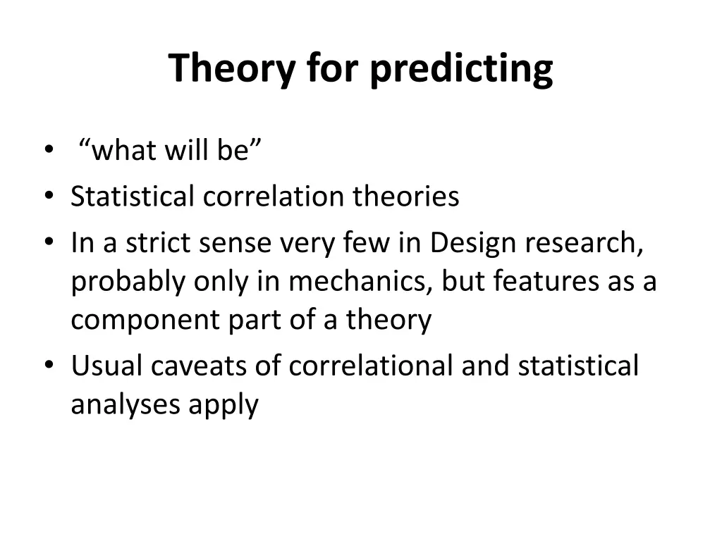 theory for predicting