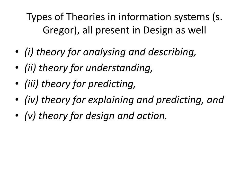 types of theories in information systems s gregor