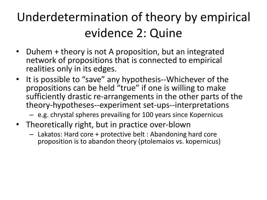 underdetermination of theory by empirical 1