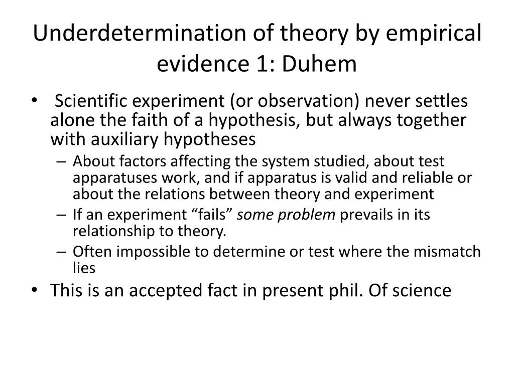 underdetermination of theory by empirical