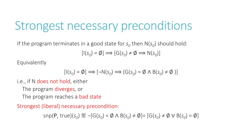 strongest necessary preconditions