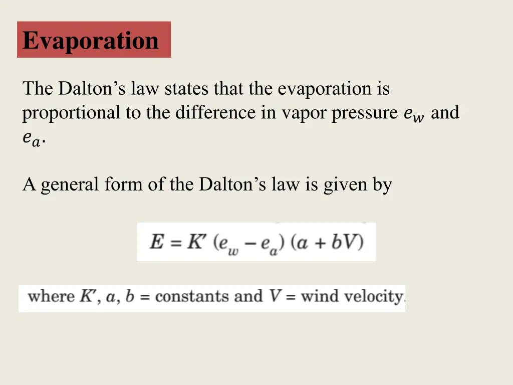 evaporation 2