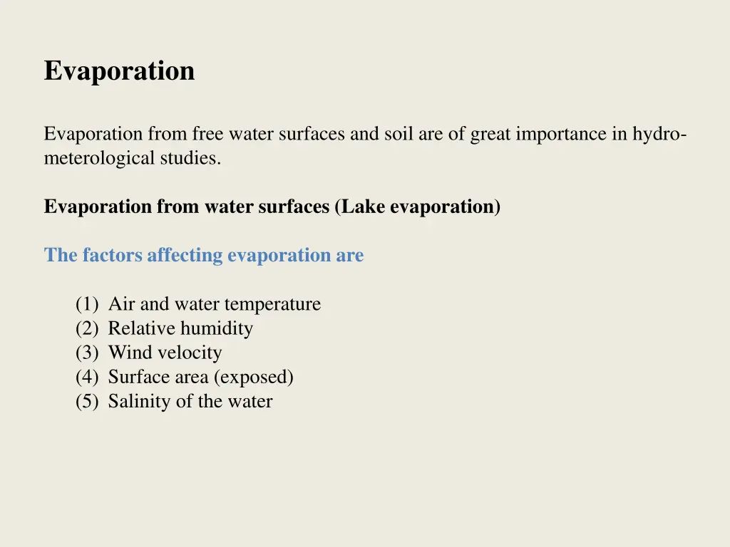 evaporation