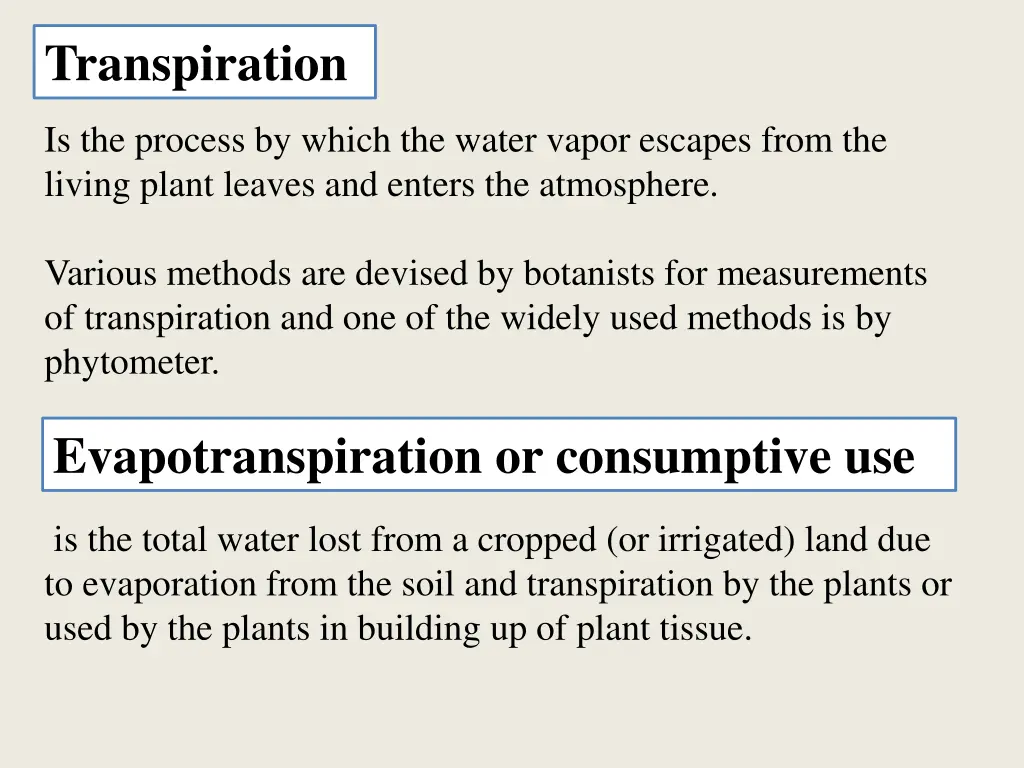 transpiration