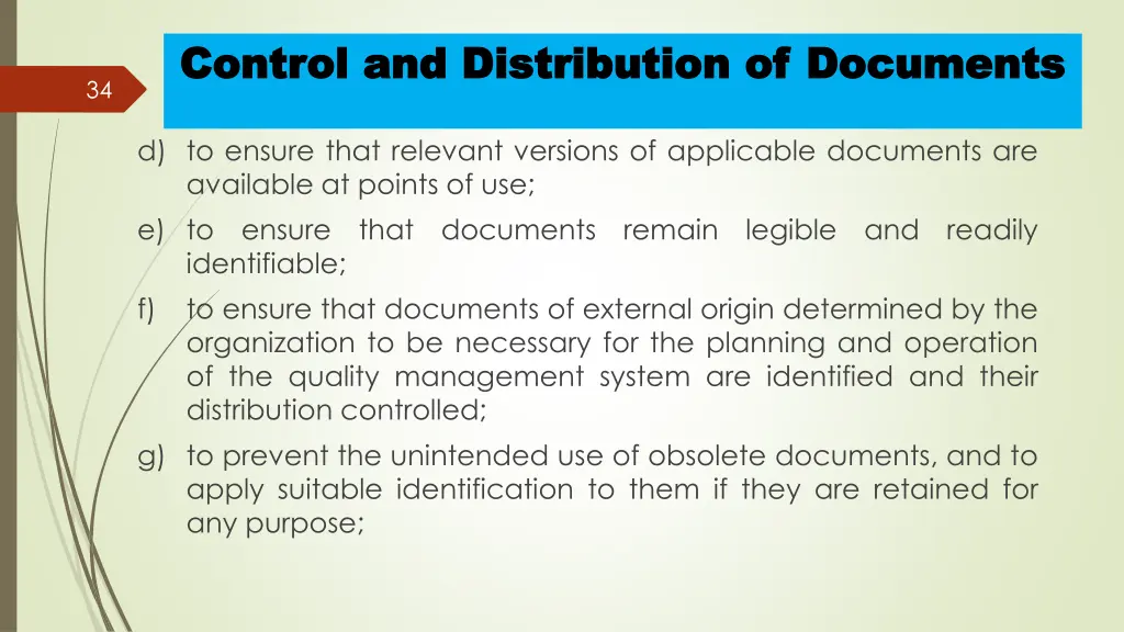 control and distribution of documents control 1