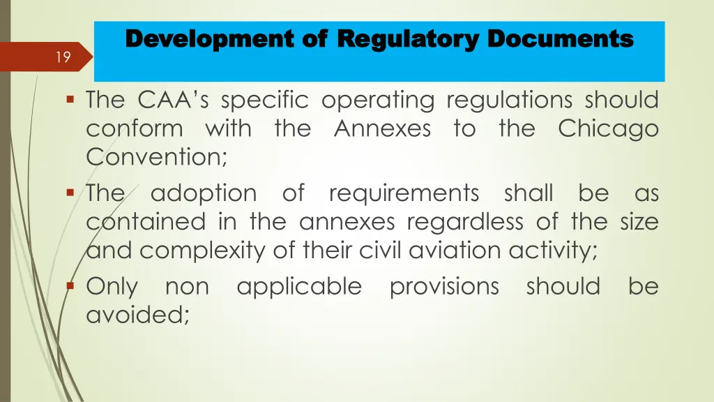 development of regulatory documents development 1