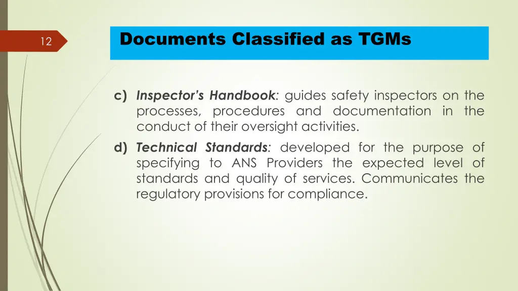 documents classified as tgms