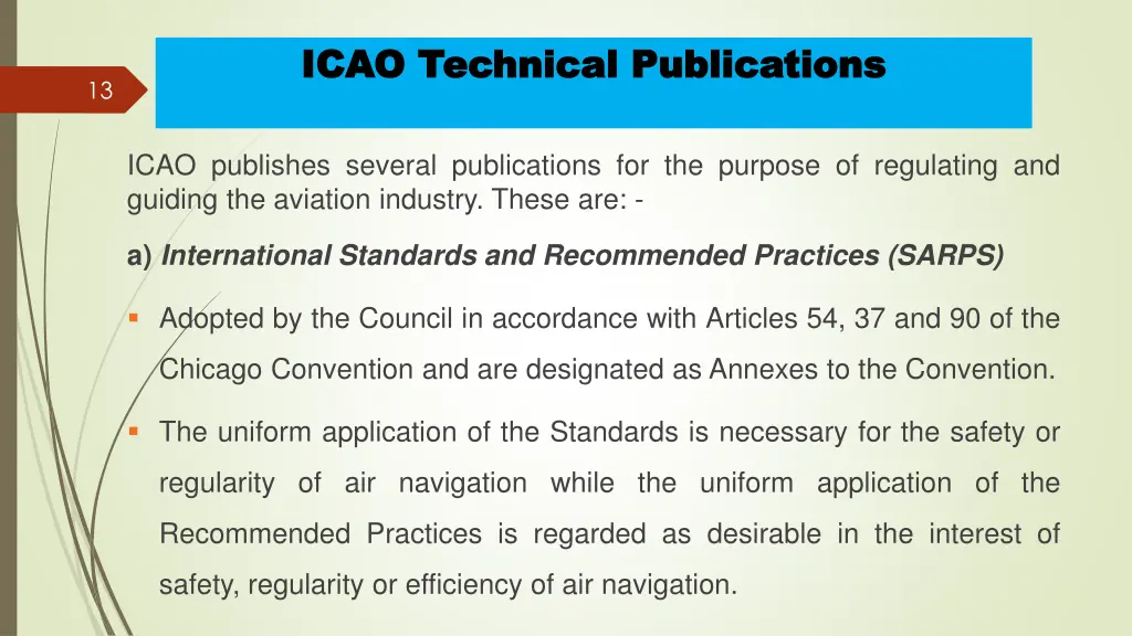 icao icao technical technical publications