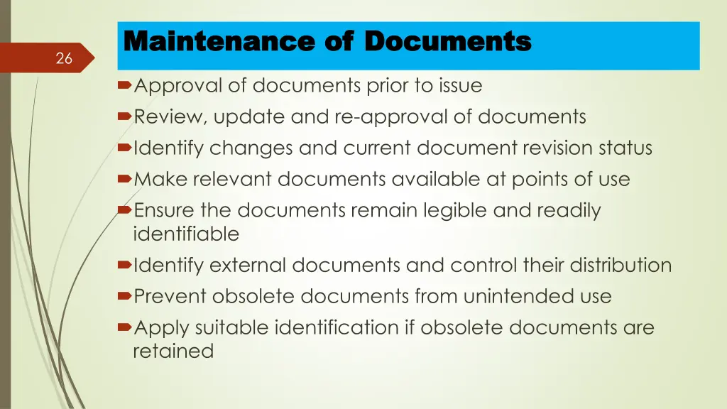 maintenance of documents maintenance of documents 1