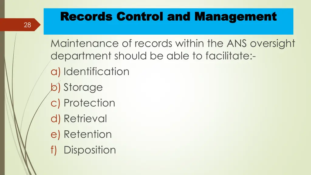 records control and management records control