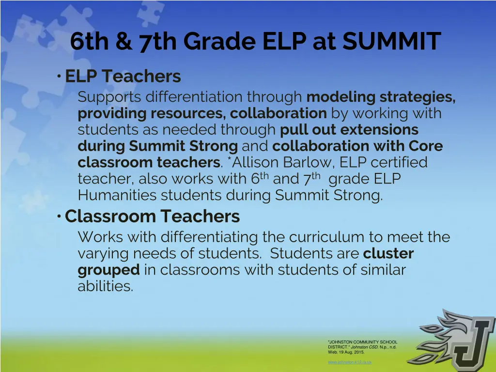 6th 7th grade elp at summit