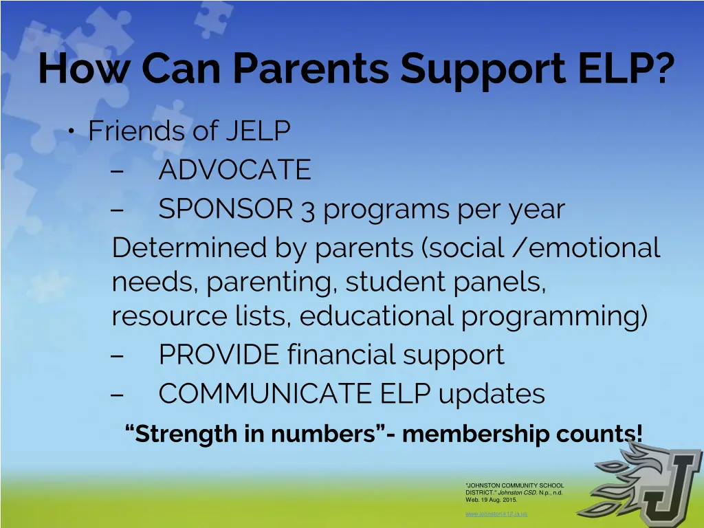 how can parents support elp