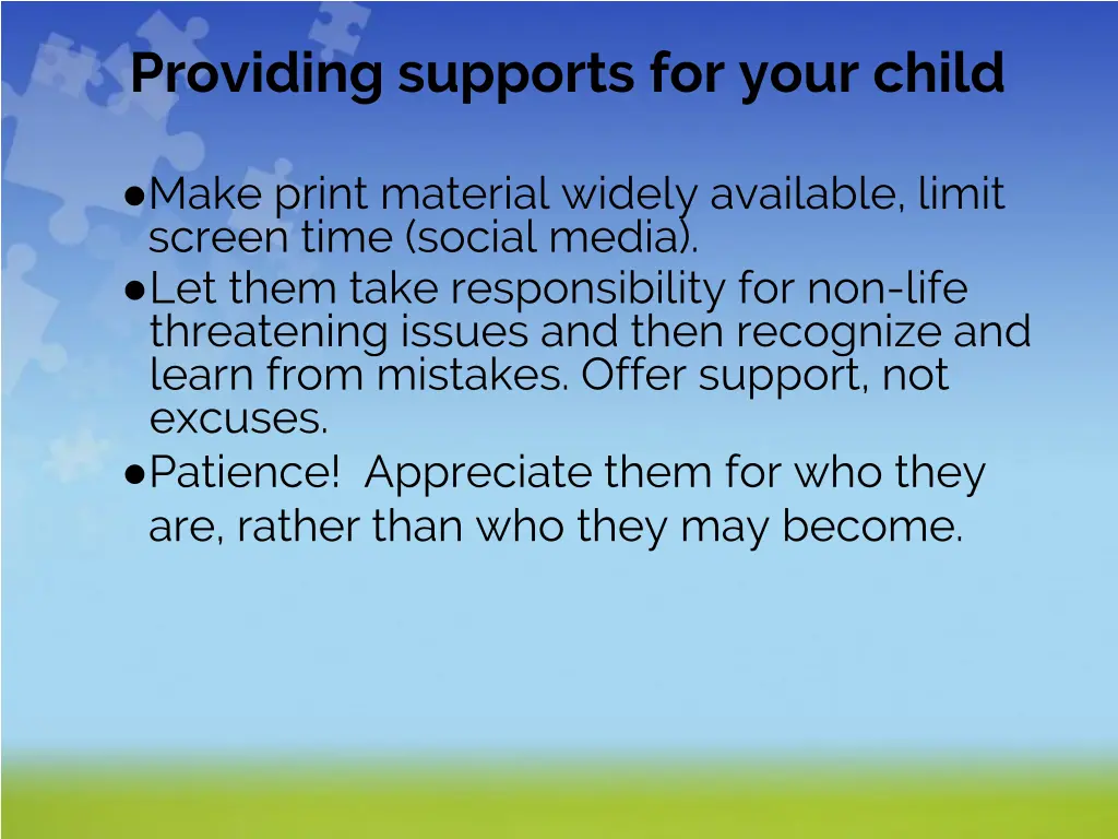 providing supports for your child