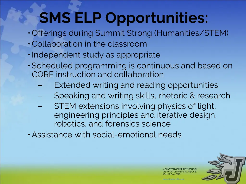 sms elp opportunities offerings during summit