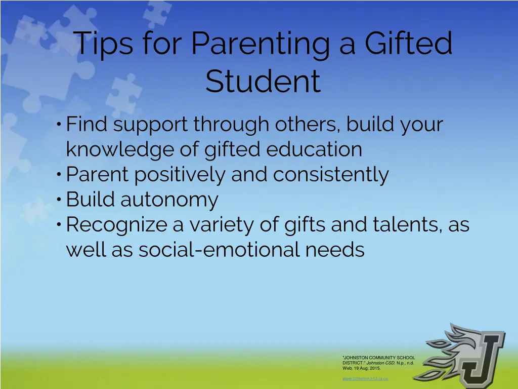 tips for parenting a gifted student