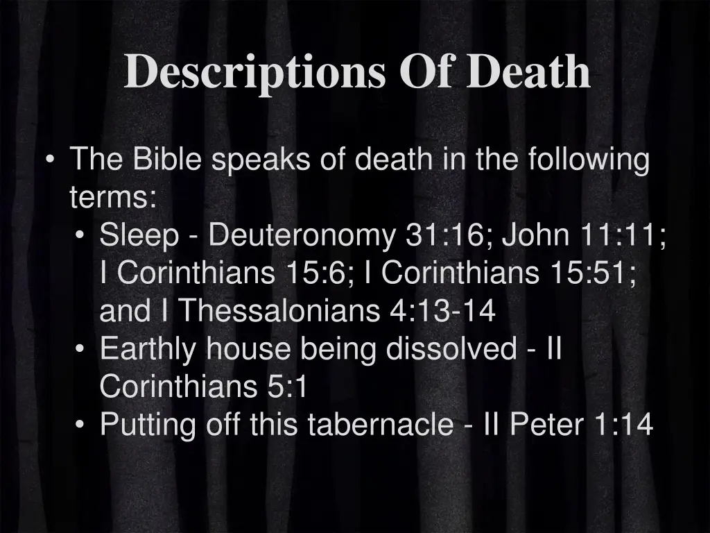 descriptions of death