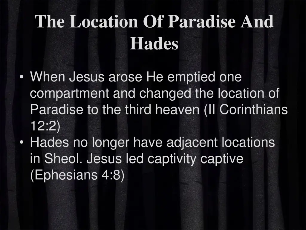 the location of paradise and hades 1