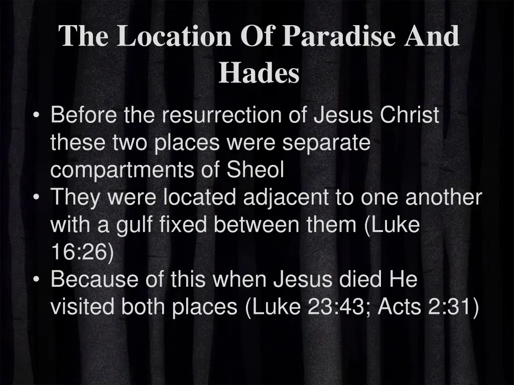 the location of paradise and hades