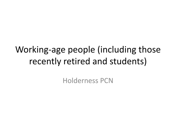 working age people including those recently