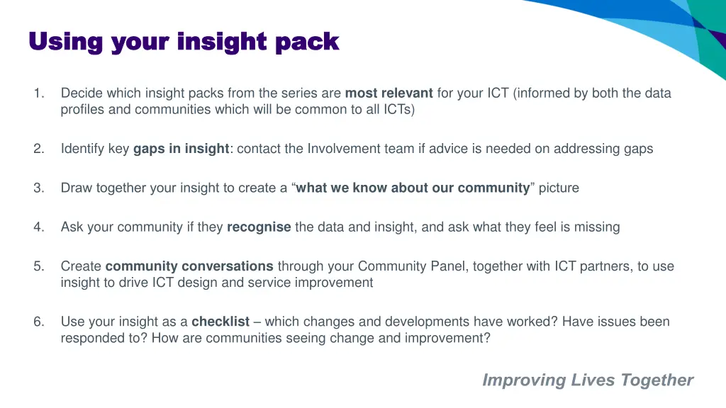 using your insight pack using your insight pack