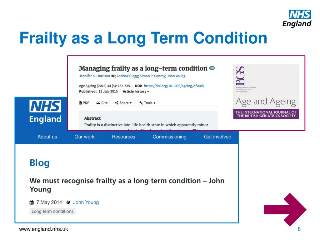 frailty as a long term condition