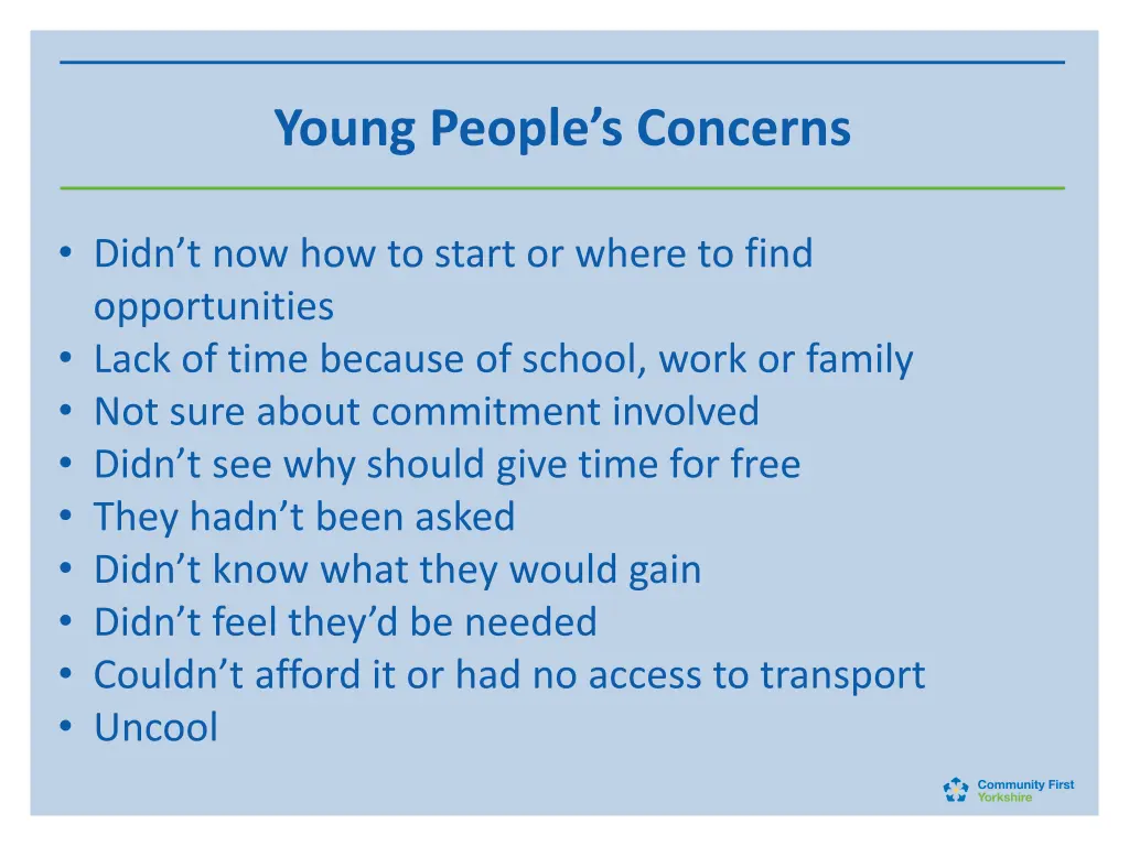 young people s concerns