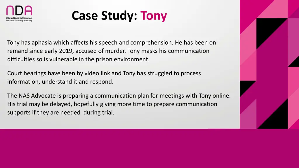 case study tony