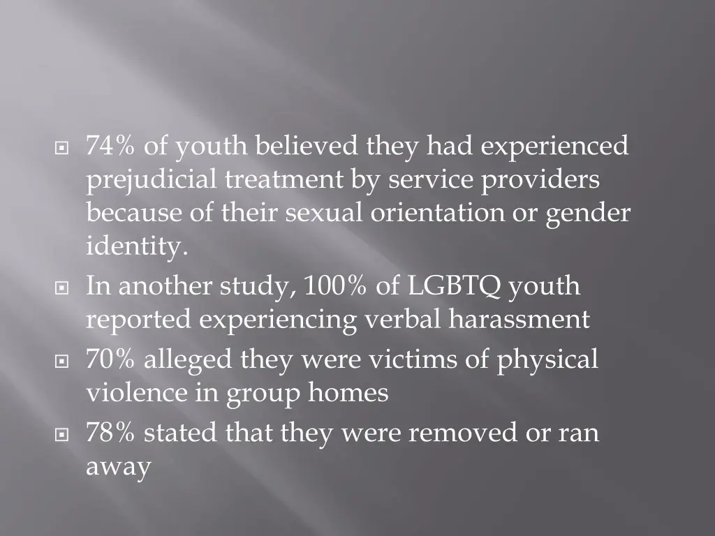 74 of youth believed they had experienced