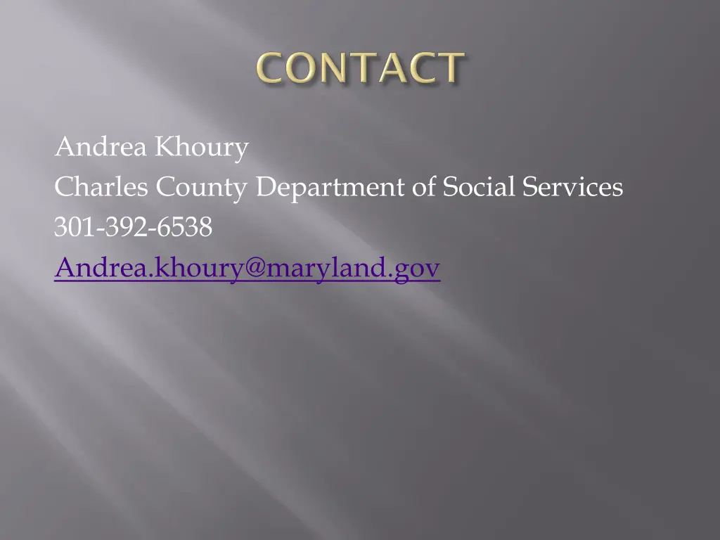 andrea khoury charles county department of social