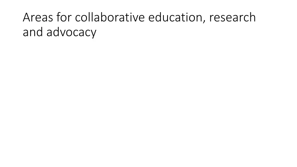 areas for collaborative education research