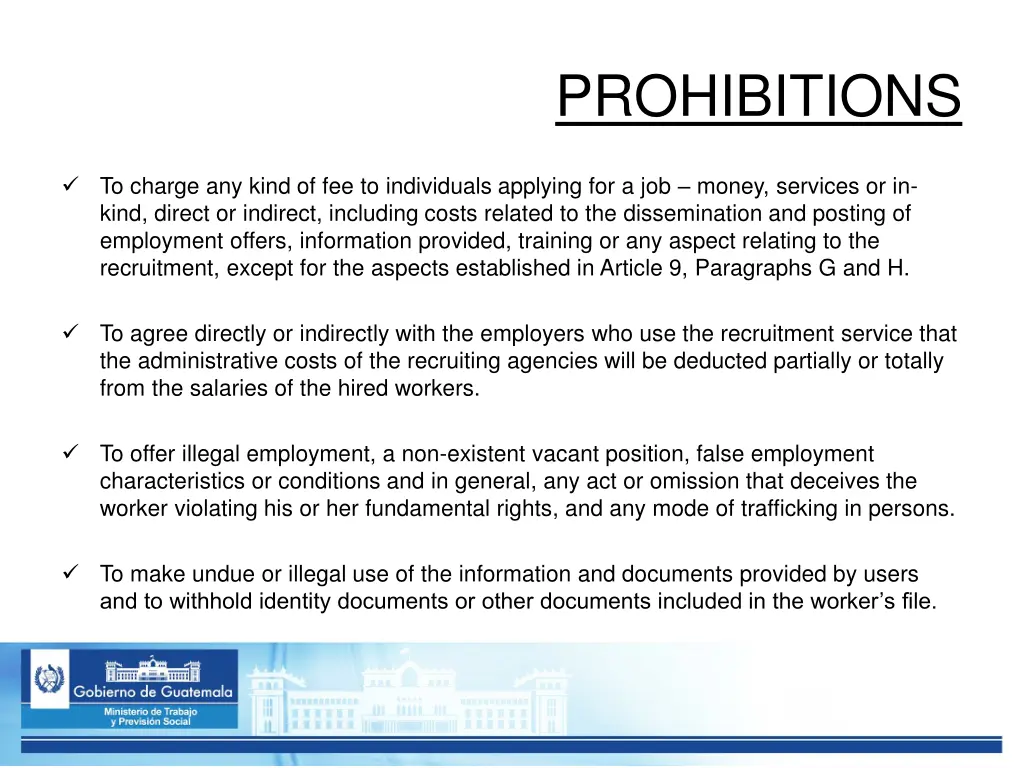 prohibitions