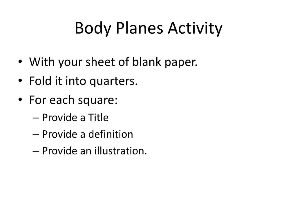 body planes activity