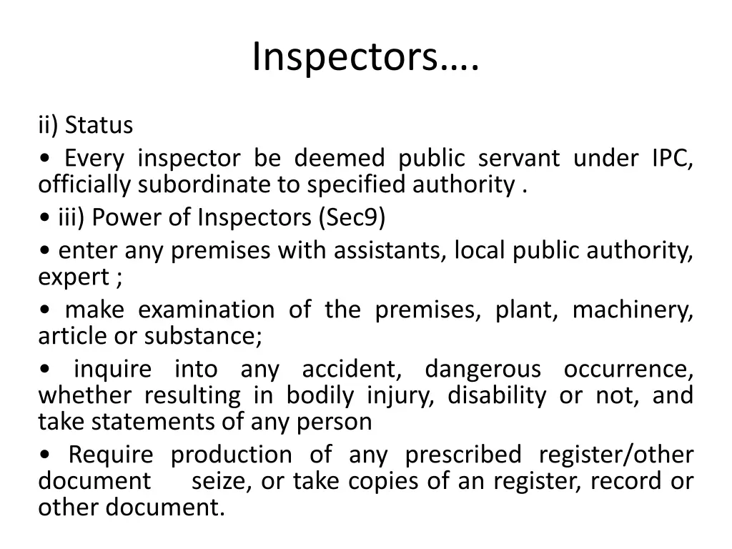 inspectors